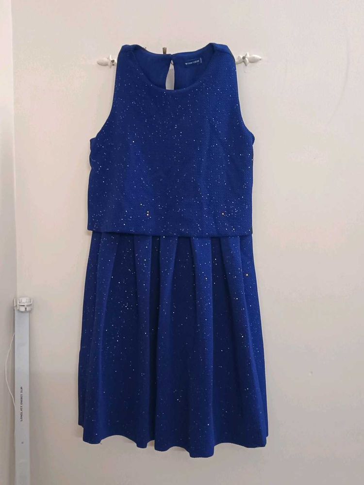 NAVY BLUE COLOR PARTY WEAR FROCK WITH LINING