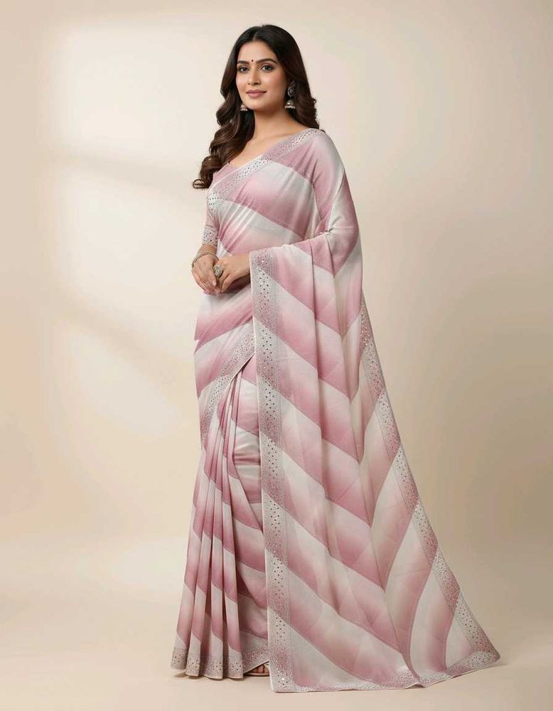 Elegant Pink Patterned Saree