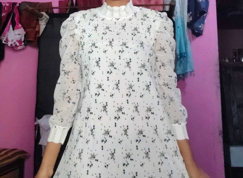 Floral White Dress