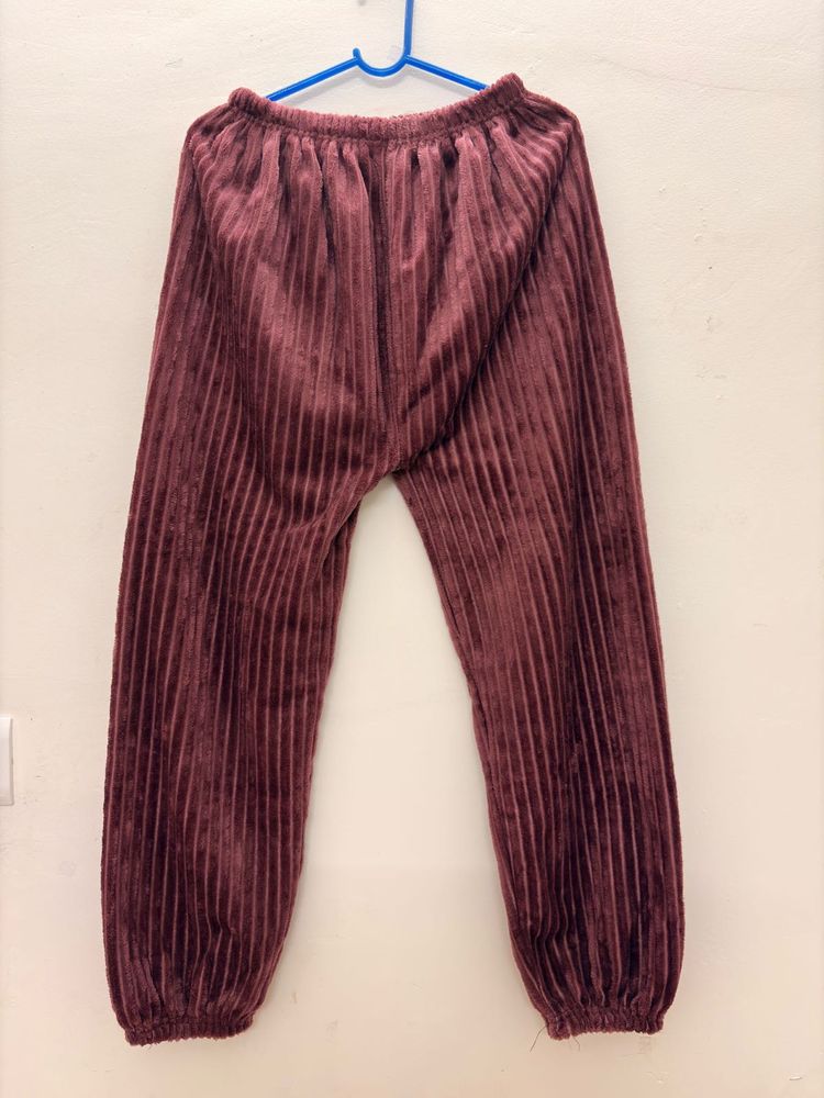 Burgundy Velvet Lounge Pants