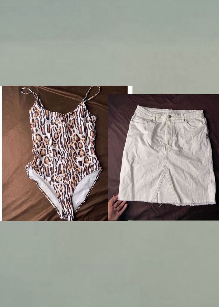 leopard print bodysuit Set