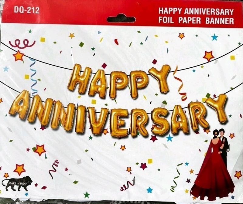 Happy Anniversary Foil Paper Banner