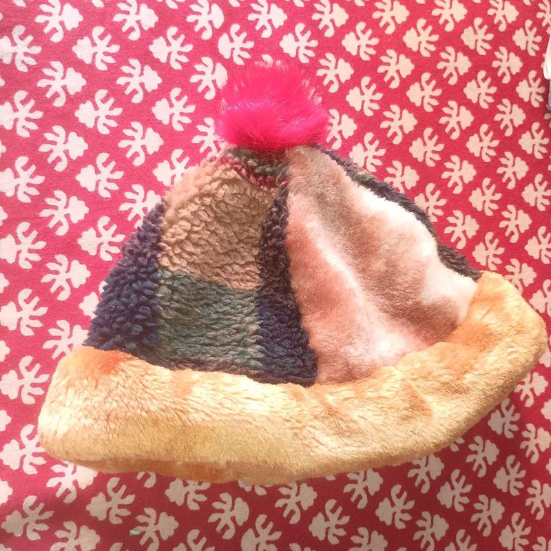 Children&#39;s woolen cap + knitted bonnet with flap