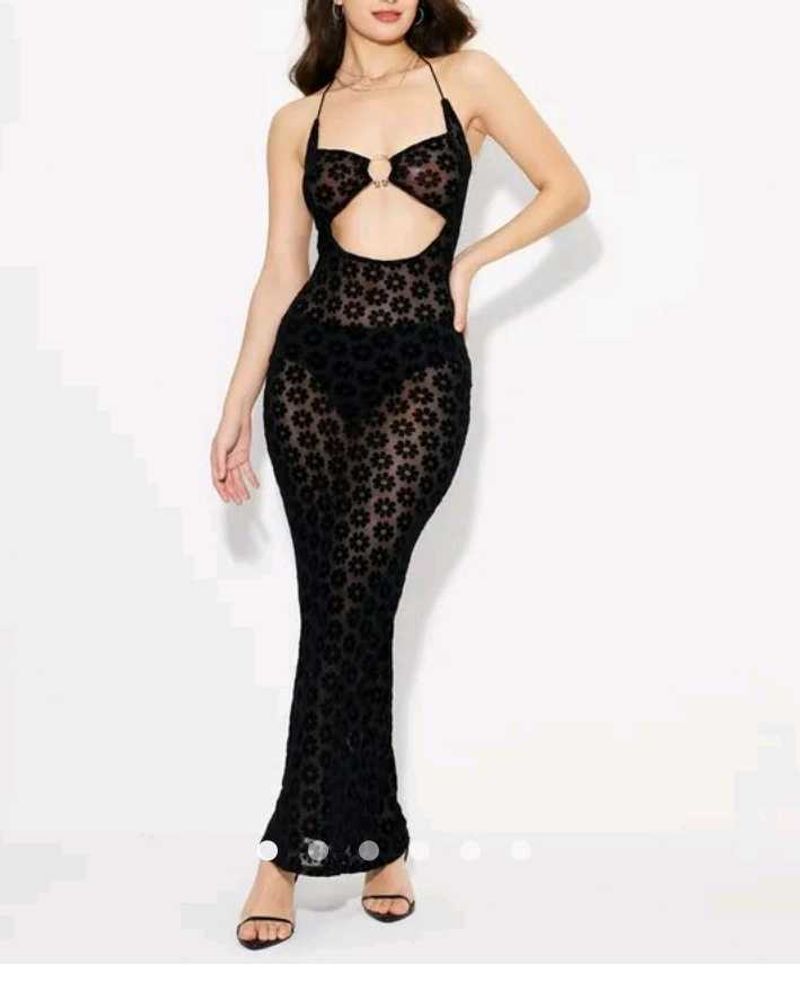 Floral Cutout Maxi Dress