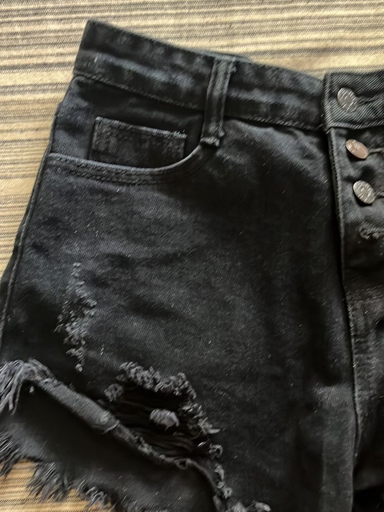 Black Denim Shorts