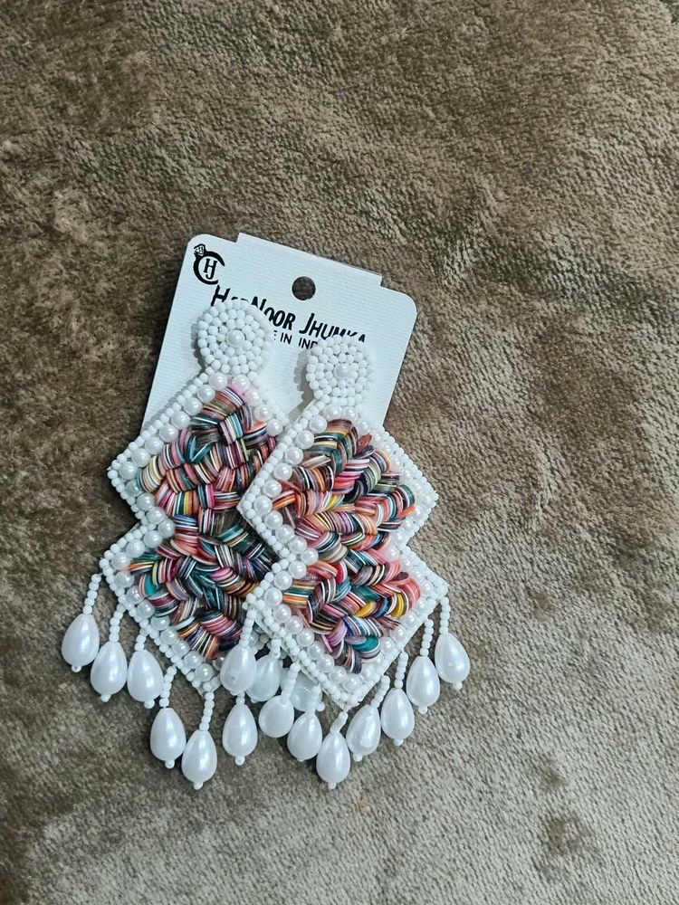 Colorful Beaded Statement Earrings