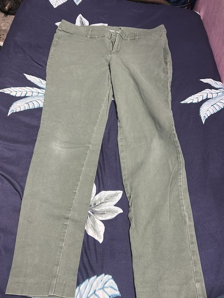 Olive Green Casual Pants