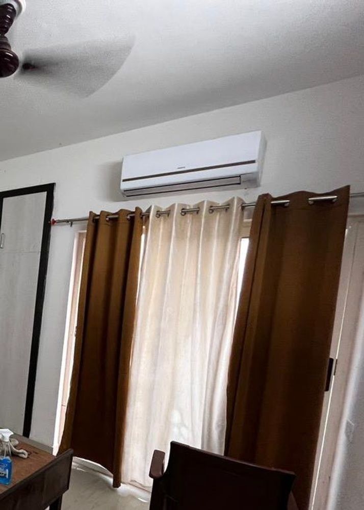 Brown &amp; White Curtain - 3 Piece