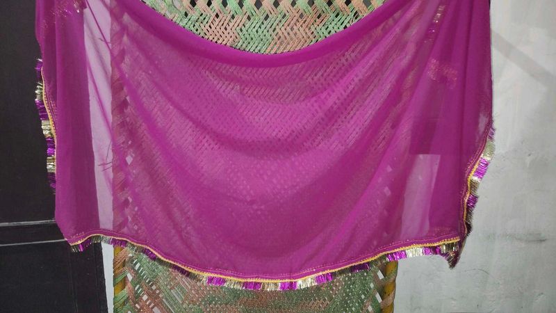 Magenta Net Dupatta