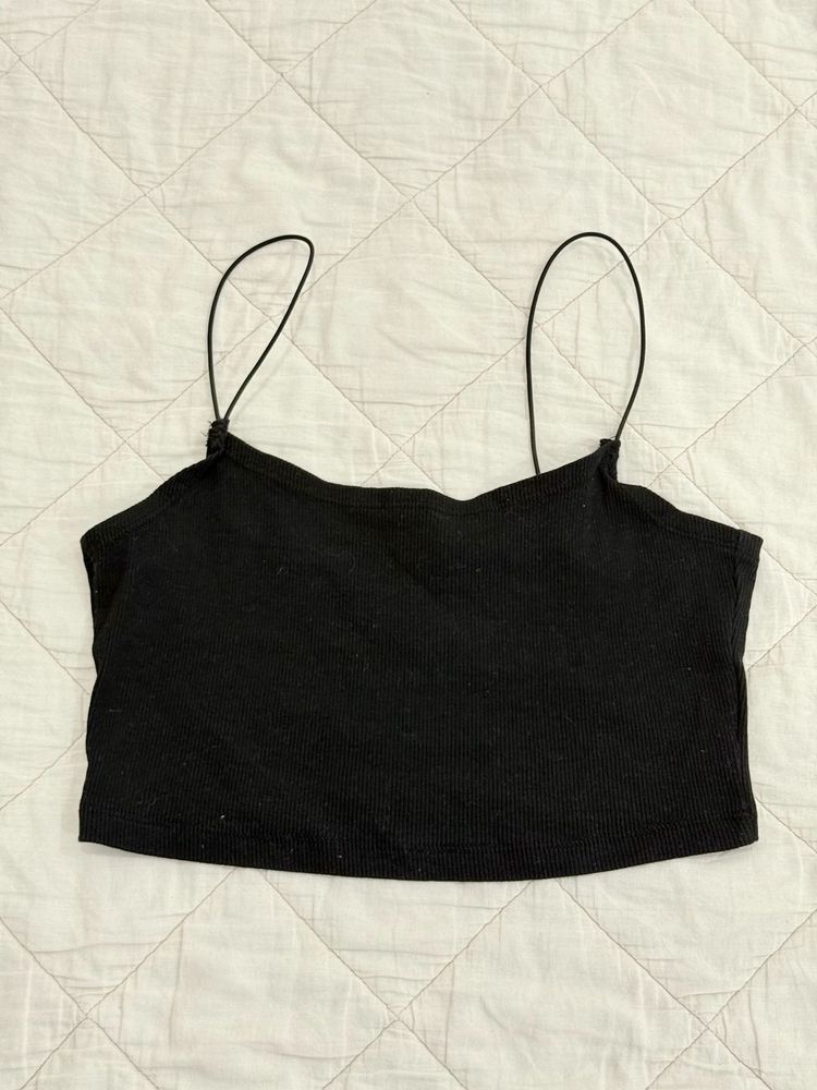 Black Crop Tank Top