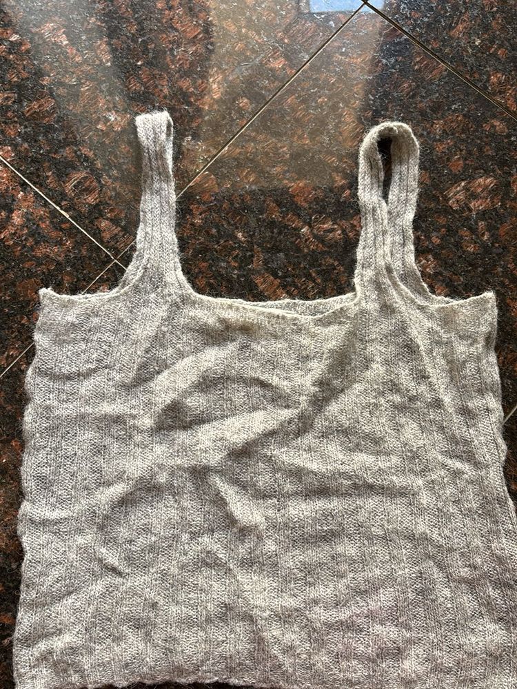 Gray Knit Tank Top