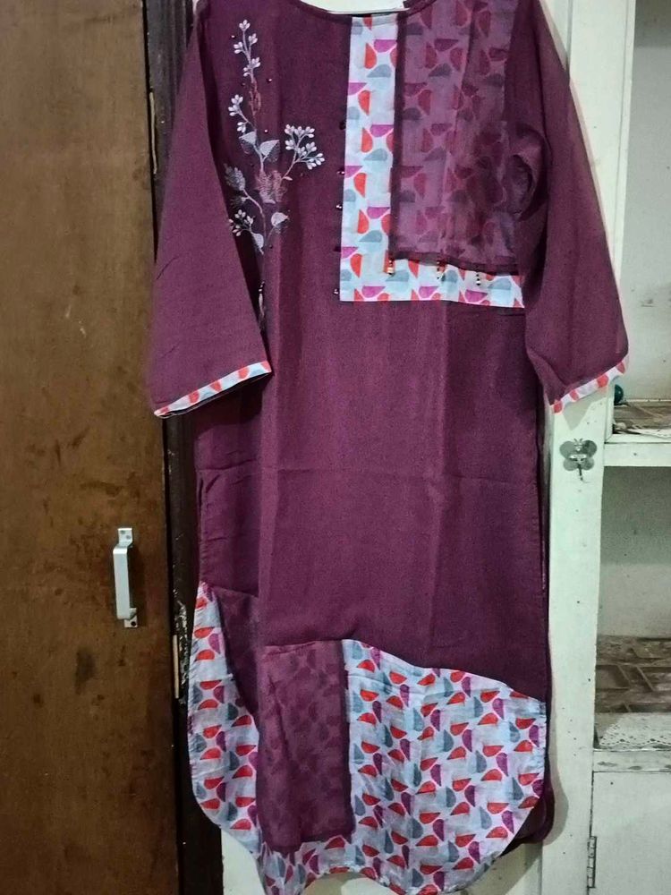 mauve colour xxl size kurti