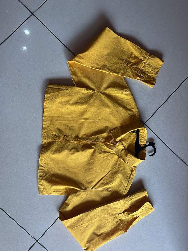 Stylish Yellow Crop Shirt