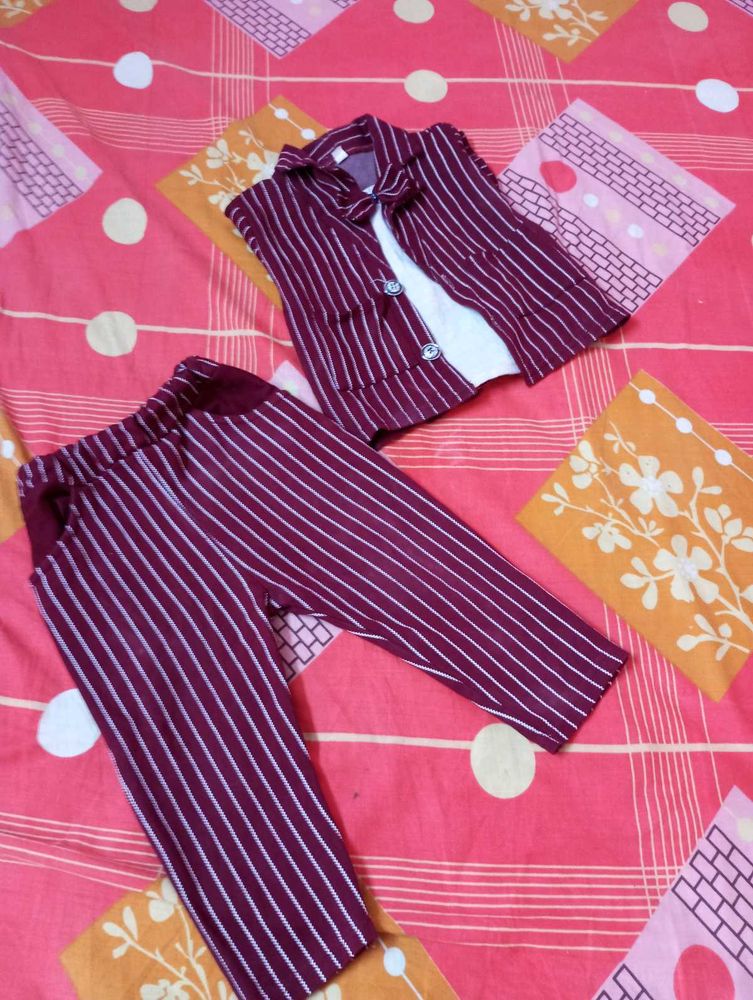 Elegant Maroon Suit For Kids