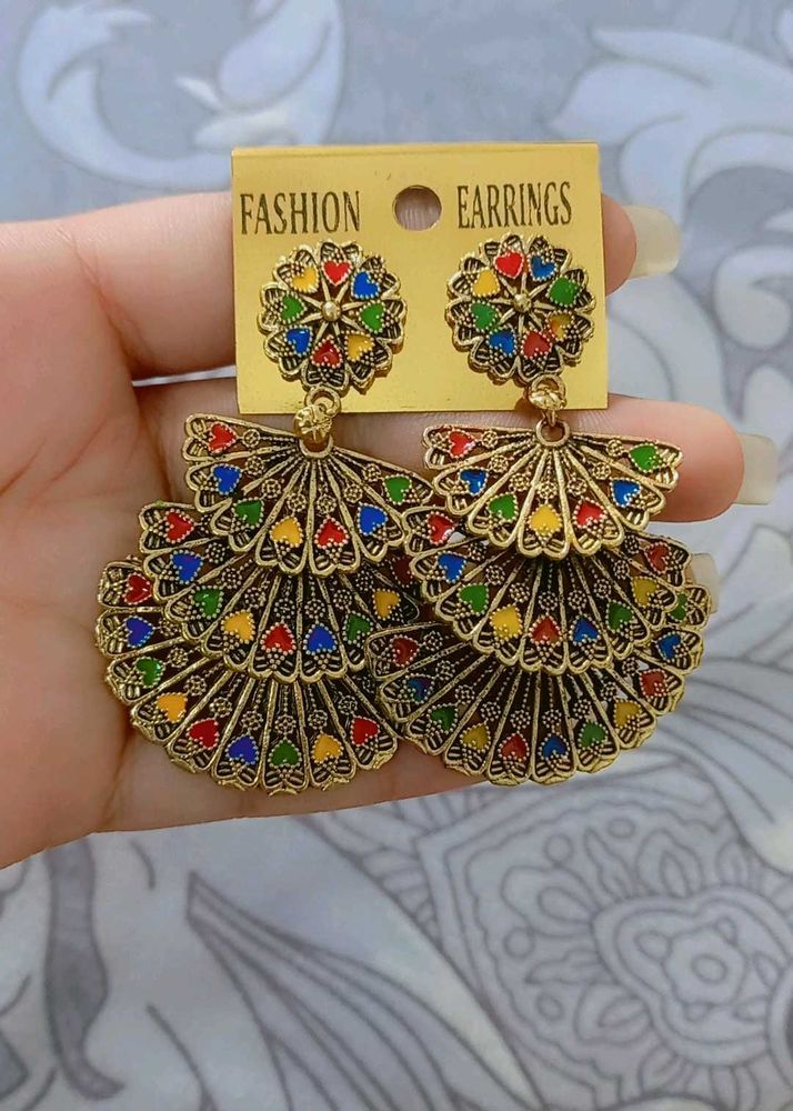 Colorful Gold Earrings