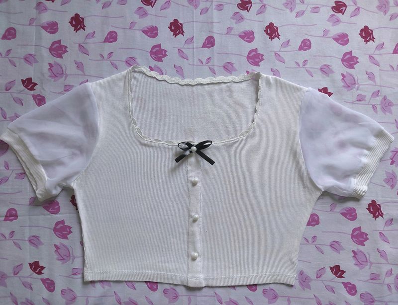 Cute White Crop Top