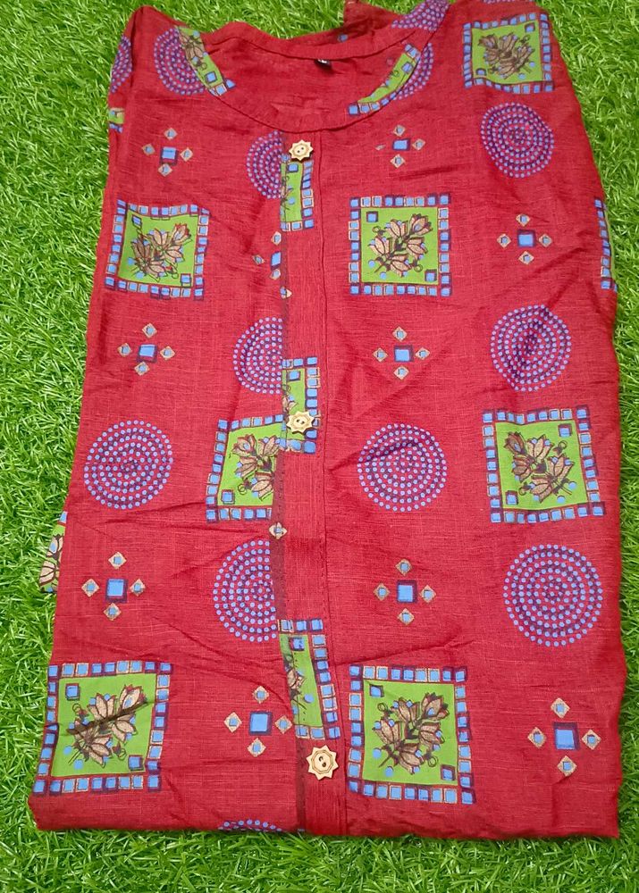 Red Printed Kurta