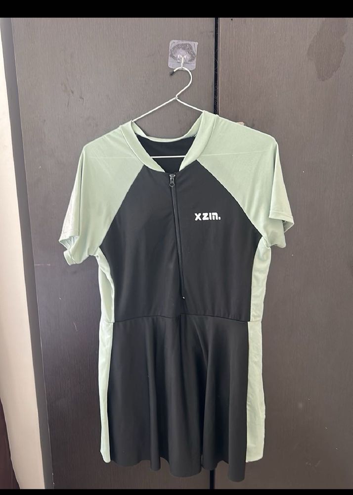 Black &amp; Green Swim Dress