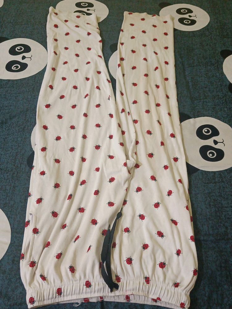 White Printed Lower For Women