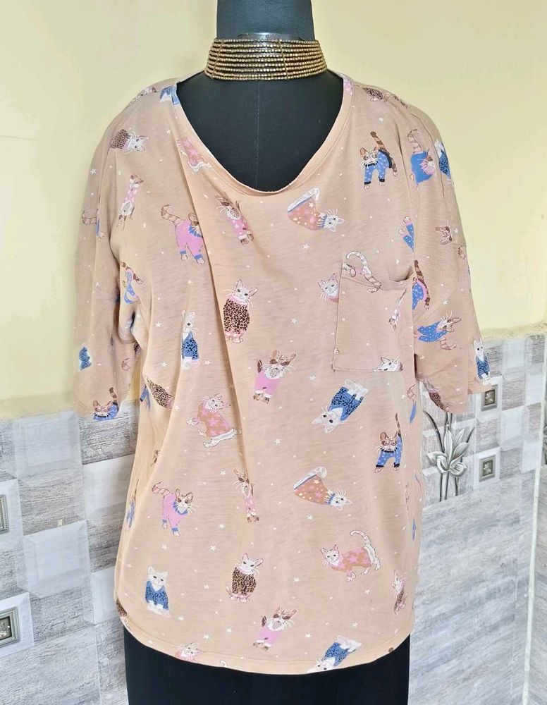 BOGO🎁Buy One Get 1 Free🎁L-XL Cat Print T-sh