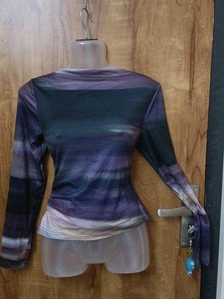 Abstract Print Long Sleeve Top