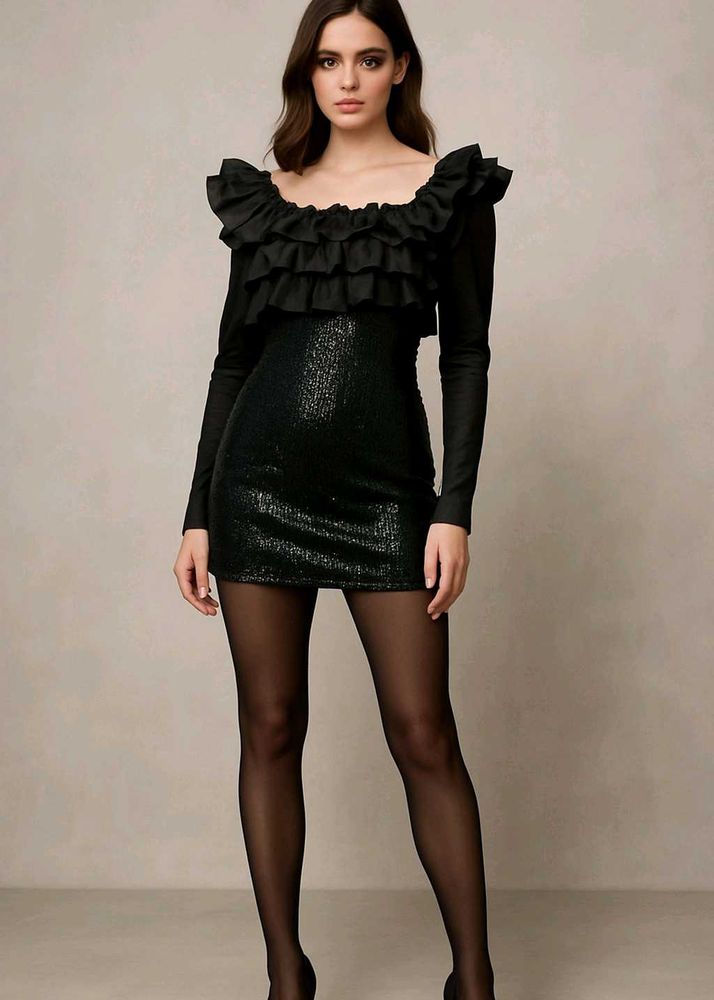 Sequin Ruffle Party Dress