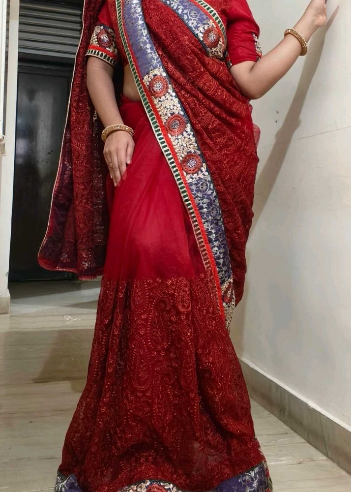 NET SAREE For Karwachauth