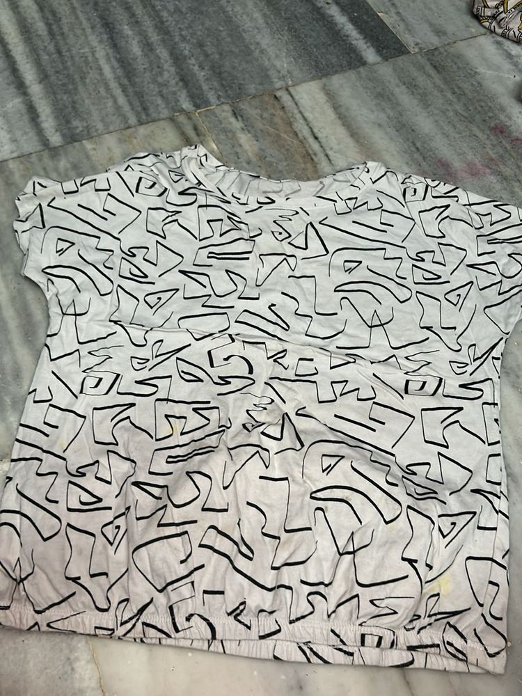 Printed White T-Shirt
