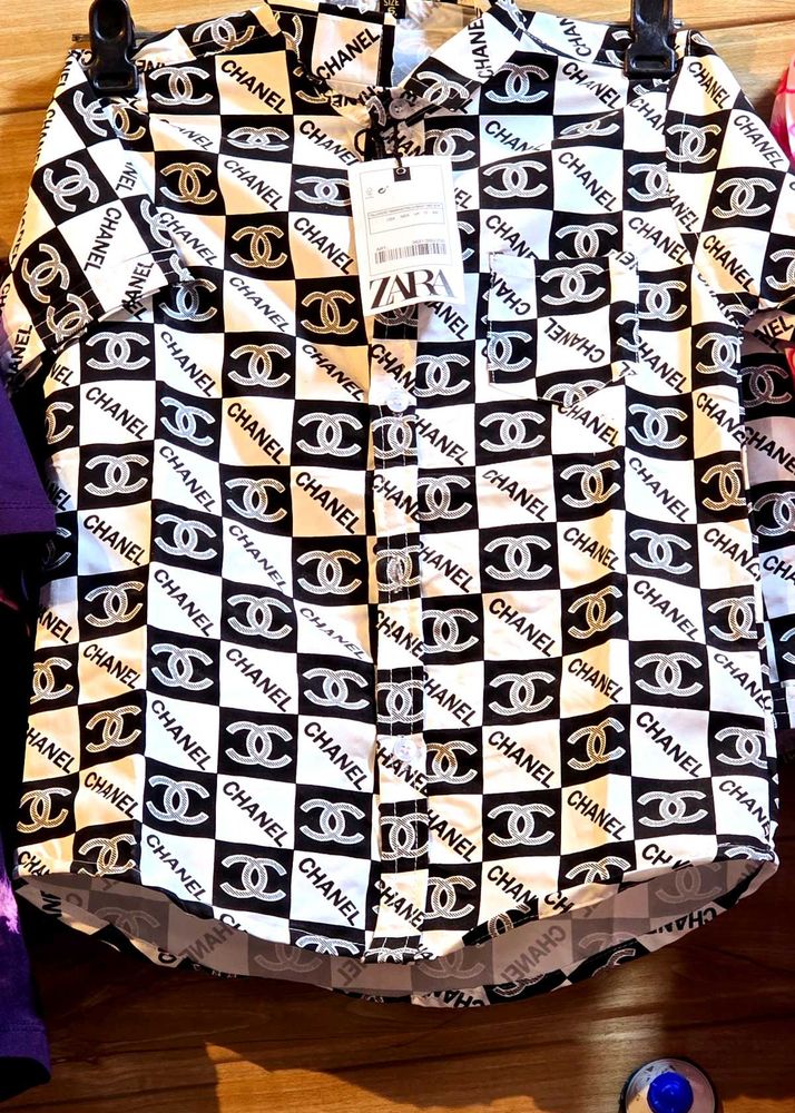 Zara Kids Chanel Print Button Down Shirt