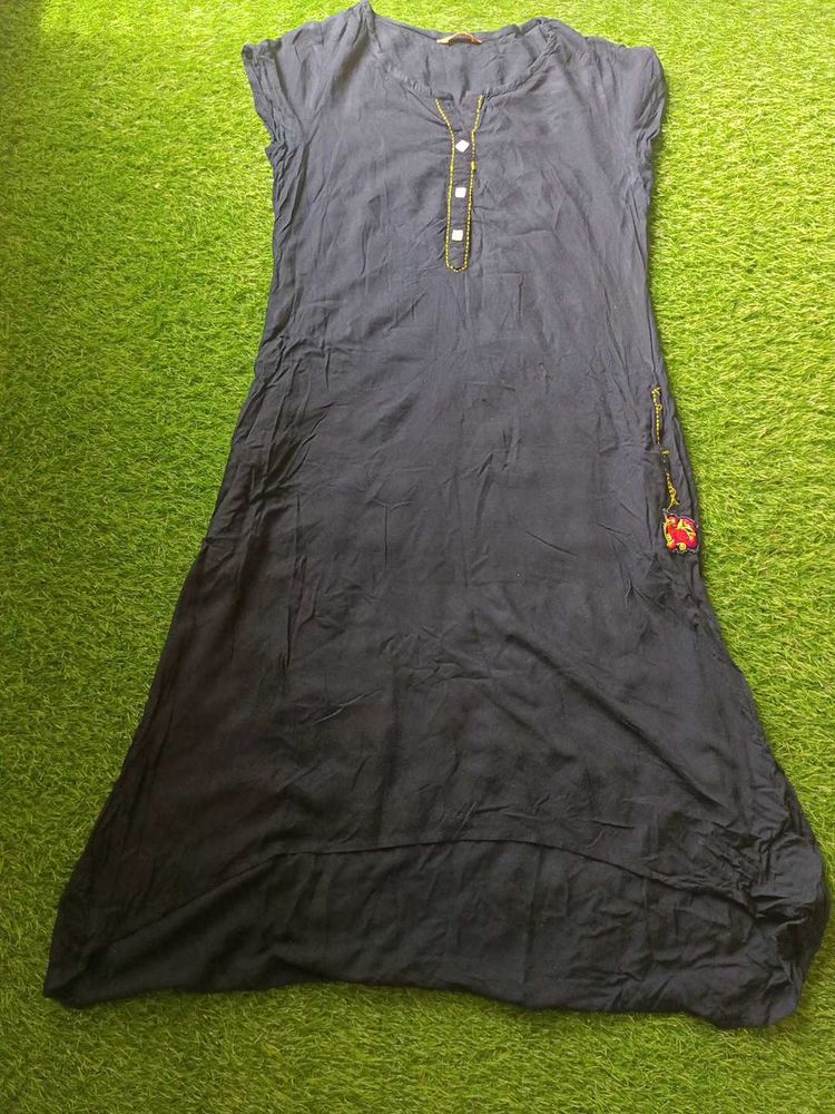 Navy Blue A-Line Dress