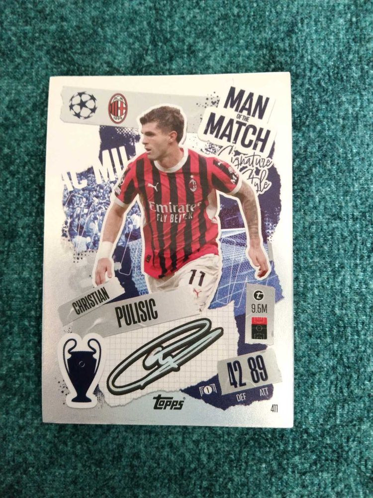 Christian Pulisic Man Of The Match Sign Card