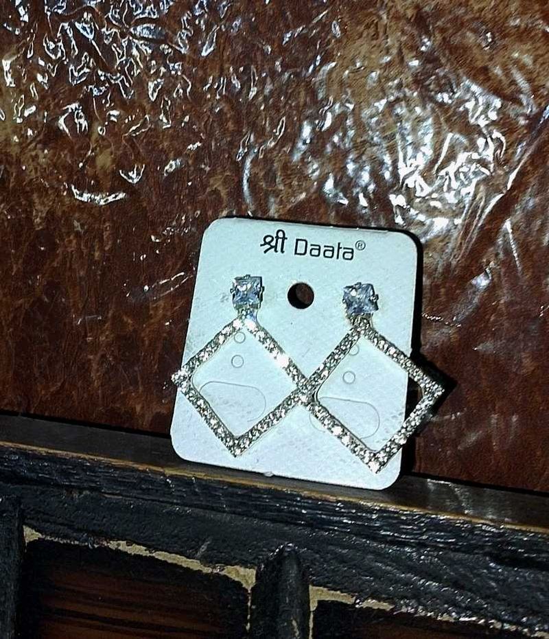 Sparkling Square Earrings