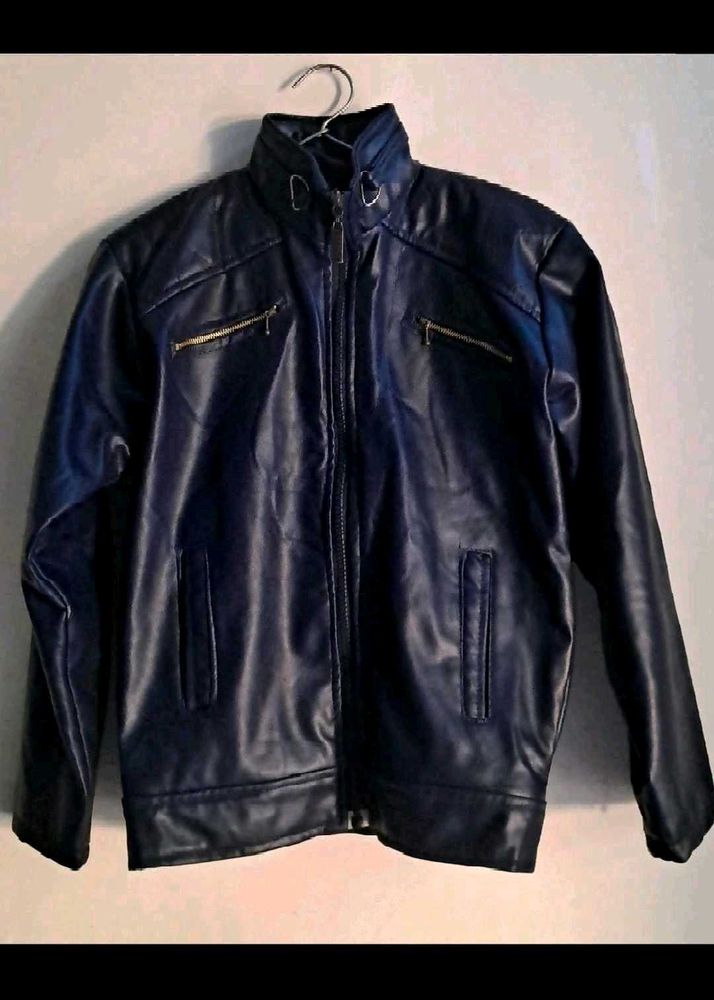 Stylish Blue Leather Jacket inside fur &amp; Pant Comb