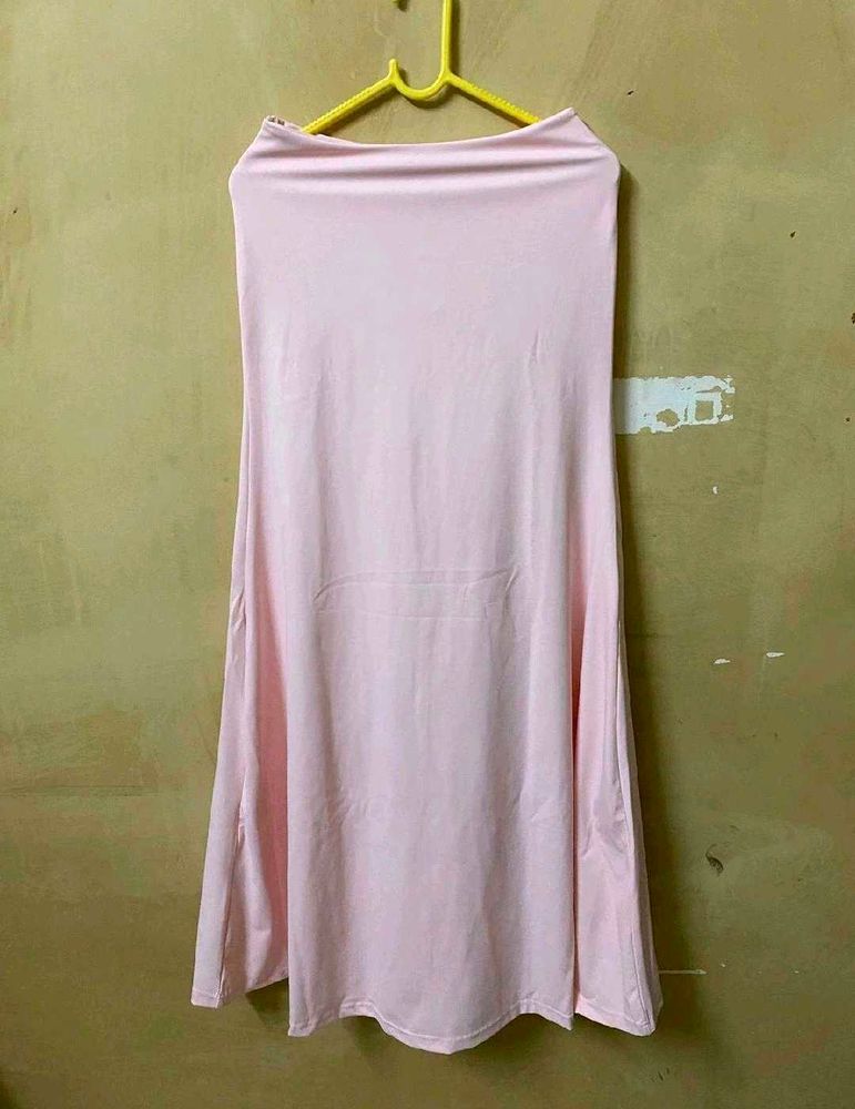 Pink Solid Skirt