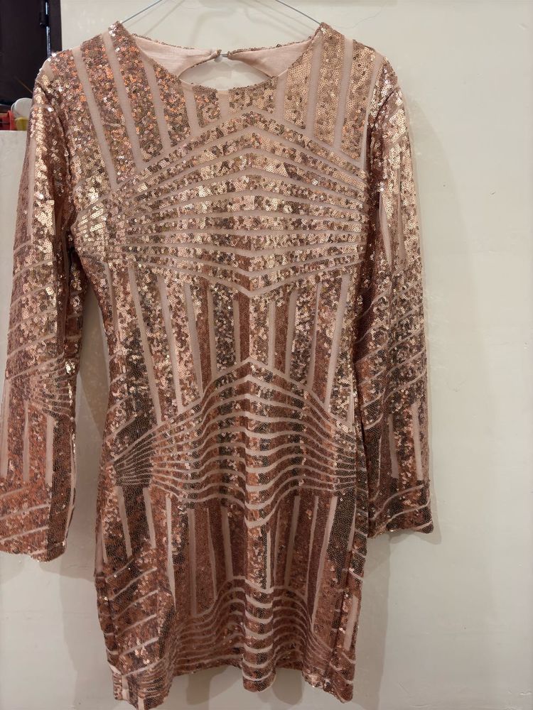 Golden Sequin Bodycon  Dress