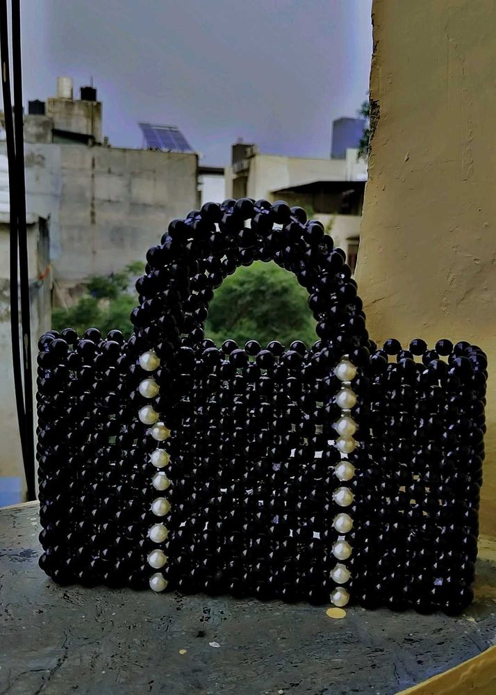Black Beaded Handmade Bag