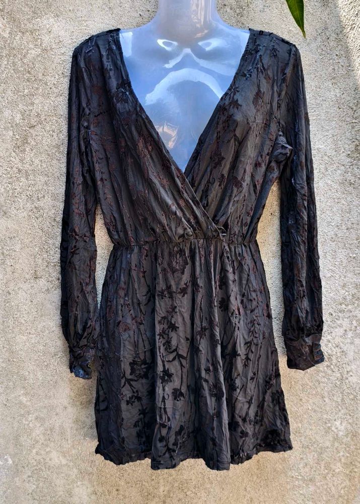 I. SEXY FULL SIZE DEEP NECK DRESS