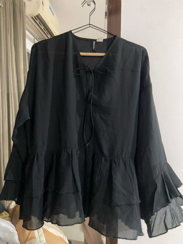 H&amp;M BLACK TUNIC TOP