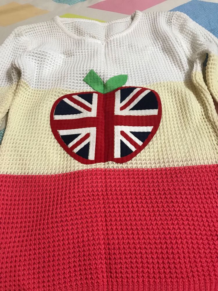 Cute Apple Patch Sweater