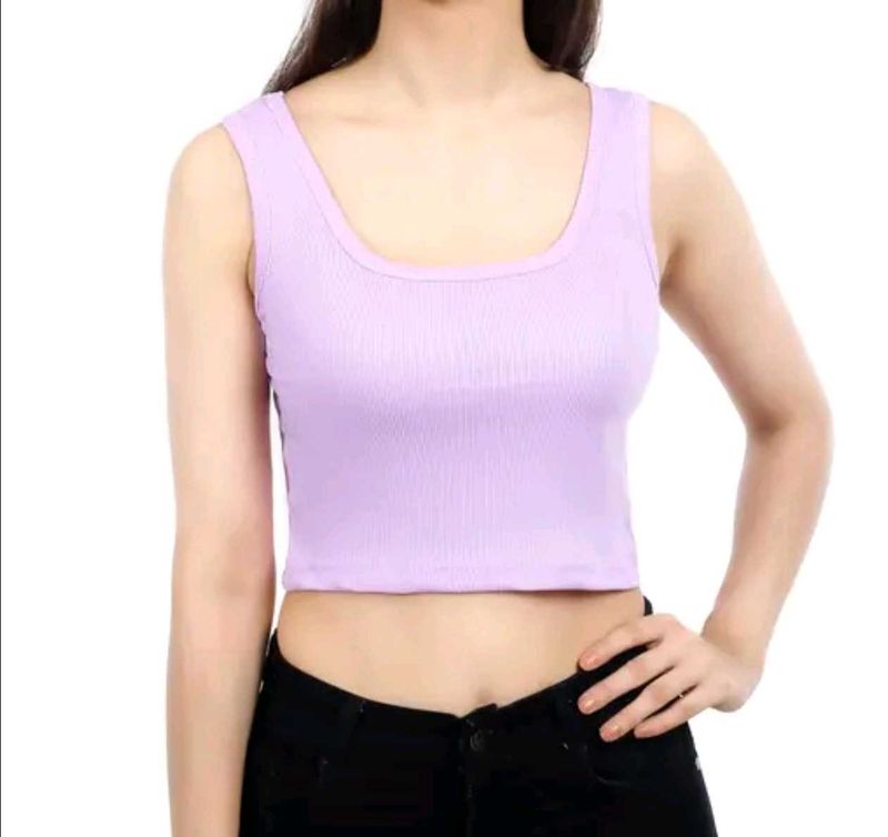 A Levender Colour Tank Top But Without Pad