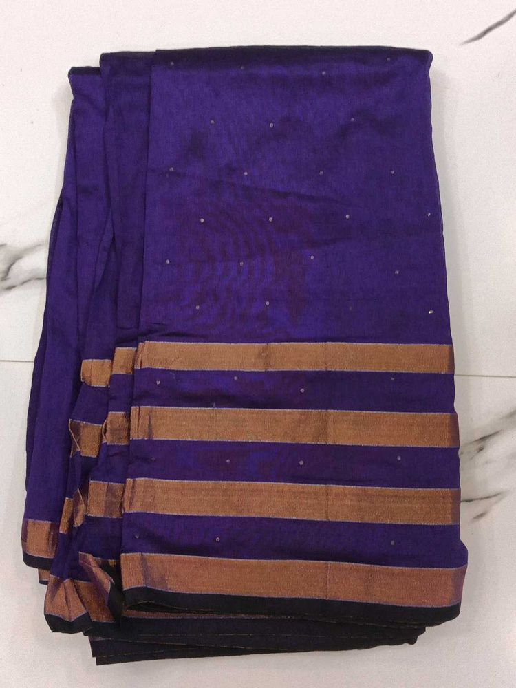 Elegant Purple Saree with Stripes