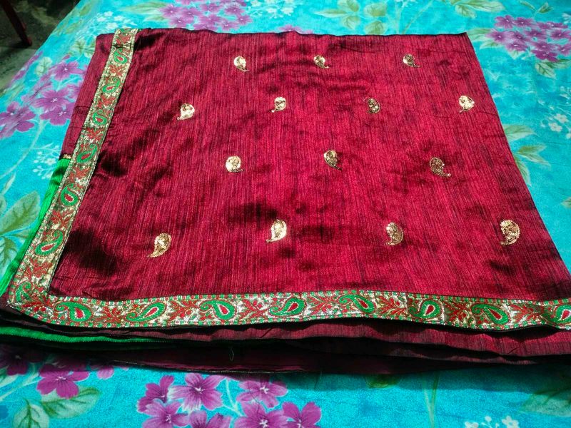 Chanderi Saree With Blouse And Petticoat..