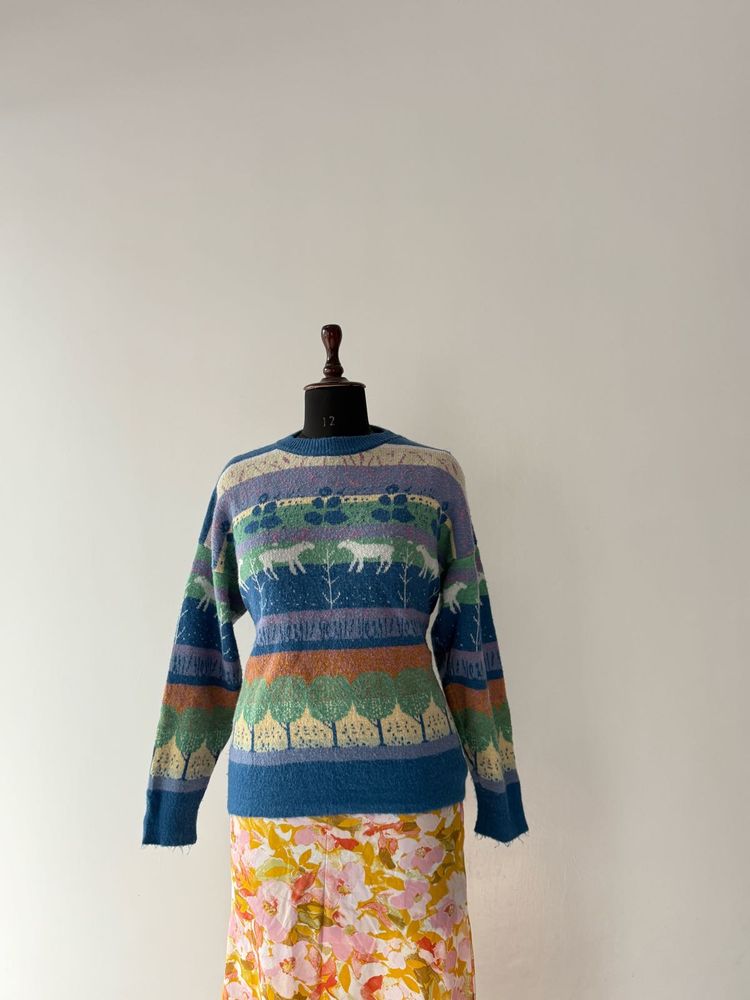 Patterned Knit Sweater