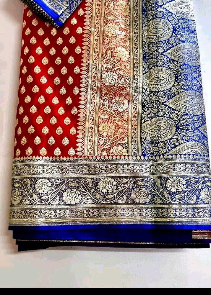 Selling A New Red Banarasi Saree With Blouse