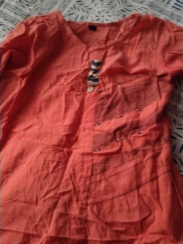 Peach Kurti with Unique Design