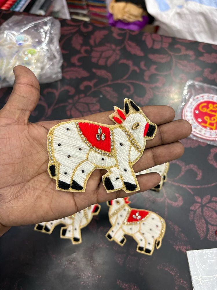 Embroidered Cow  butta patch  available