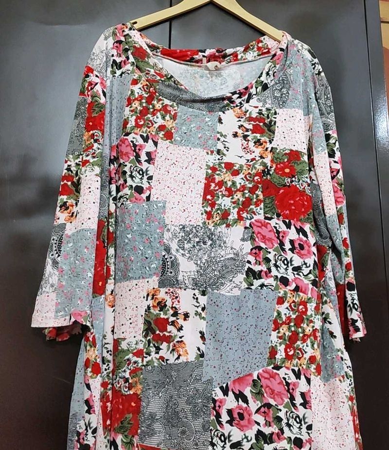 Multi Floral Printed Top For Girl Or Woman 58 Bust