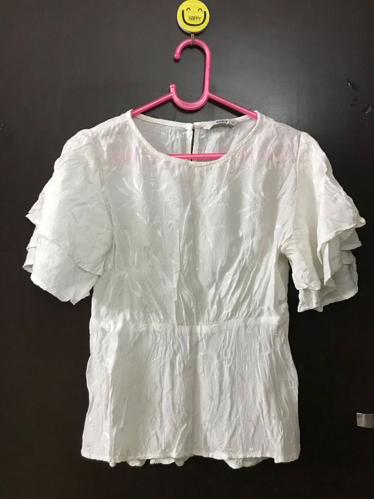 White Silky Top Bust 34 Waist 28 Length 22 inches