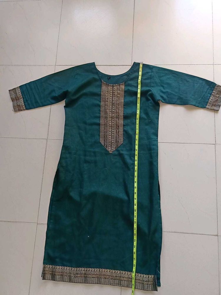 Straight Look Kurti With  Black Border
