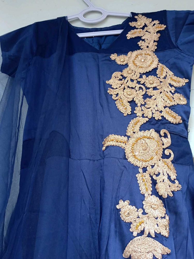 Elegant Blue Ethnic Gown